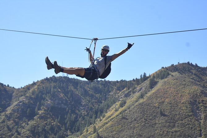 12-Zipline Adventure in the San Juan Mountains near Durango - The final patio landing or 40-foot freefall