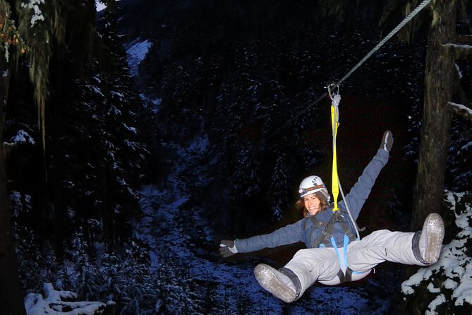 2 Hour Late Afternoon Winter Zipline Adventure - Four ziplines through a changing forest