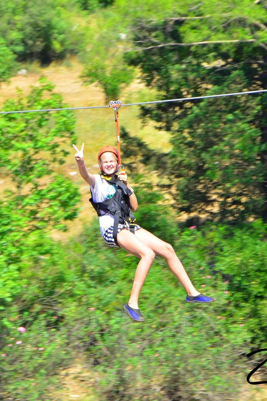 3in1 Combo Tour: Rafting&Buggy&Zipline Tour - Crossing the river by zipline
