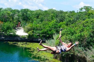 4 Private Cenotes, Zip-Lines, Canoes & Mayan Village with Delicious Lunch