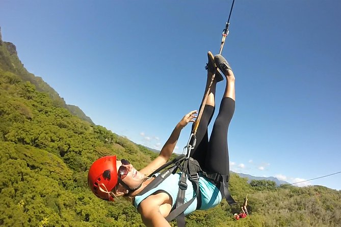 AdrenaLine Zipline Tour with WaterZip by Outfitters Kauai - The 800-foot warm-up line