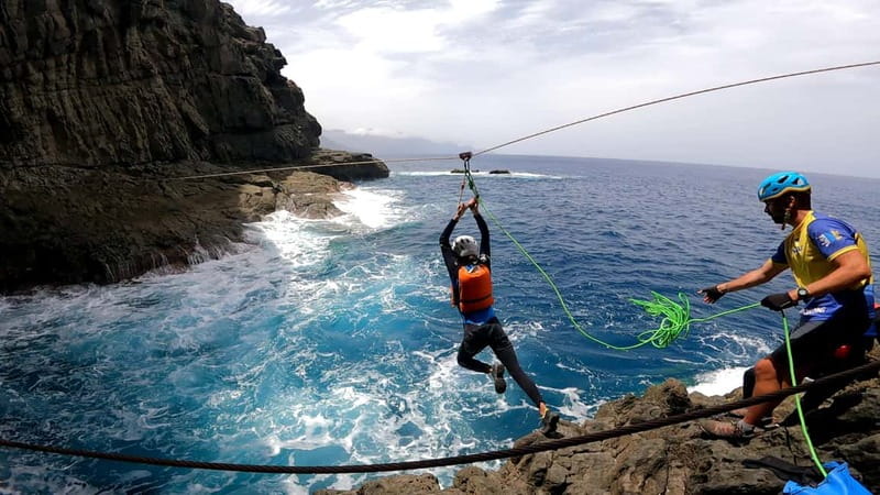 Agaete: Gran Canaria Coasteering. Marine Ferrata and Zipline - Guide style and safety