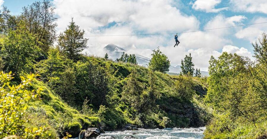 Akureyri: Zipline Tour - The route between the five crossings
