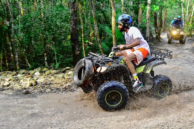 Amazing ATV (single) Cenote and Ziplines with Transfer from Playa del Carmen - What the $80 price really covers