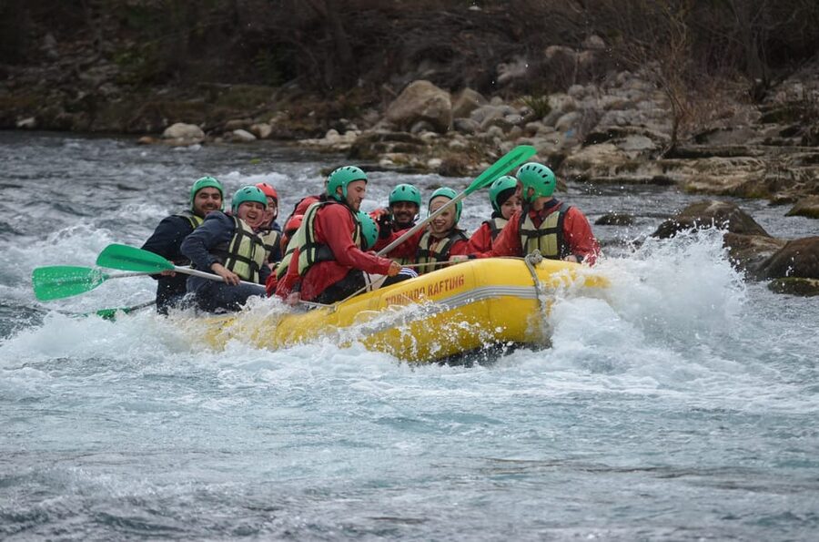 Antalya: Canyoning, Rafting, Quad, Jeep & Zipline with Lunch - Lunch by the river, with one timing warning