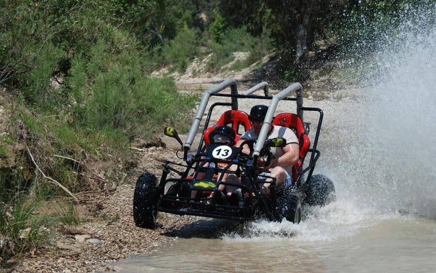 Antalya Rafting, Buggy/Quad, Zipline & Lunch with Swim Break - Ziplining above the canyon