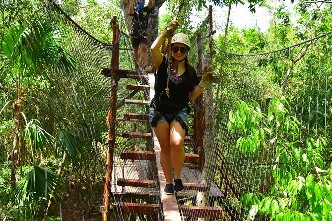 ATV adventure with cenote, ziplines, snack and transport from Cancun or Riviera - The cenote and the Tarzan swing