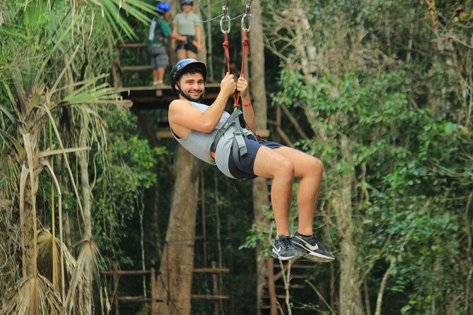 ATV Adventure, Zipline and Cenote Swim Tour from Cancun - Cooling off in a natural cenote