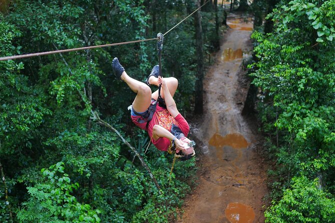 ATV and Zipline and Cenote Adventure with food included in Cancun - Zip lines and hanging bridges above the jungle