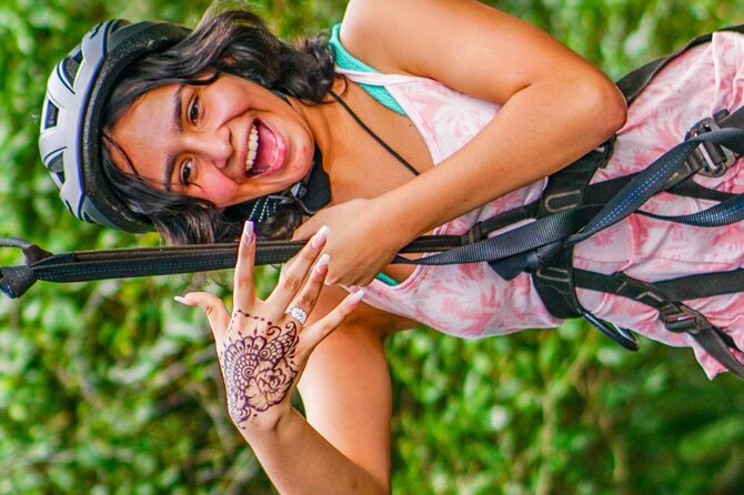 ATV drive experience ziplines and a real Mayan cenote for the best price - Ziplining over the rainforest canopy