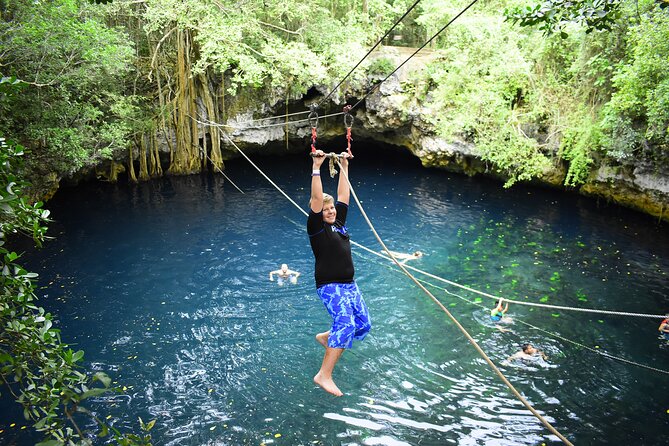 ATV Jungle Adventure with Ziplines, Cenote & Transportation - Three ziplines above the jungle