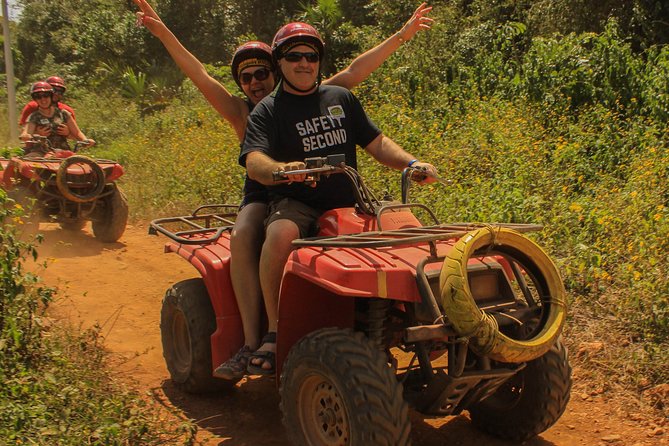 ATV shared experience, Ziplines and Cenote swim experience in one Adrenaline day - Cooling off in a real cenote