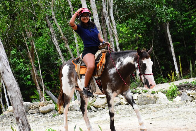ATV (shared), Horse Back Riding, Ziplines, & Cenote from Cancún - Horseback riding at a gentler pace
