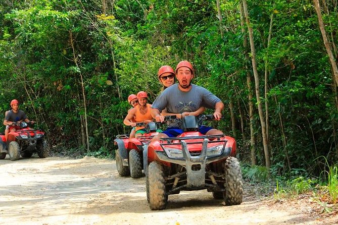 ATV (shared), Horse Back Riding, Ziplines, & Cenote from Cancún - ATV trails through tropical backroads