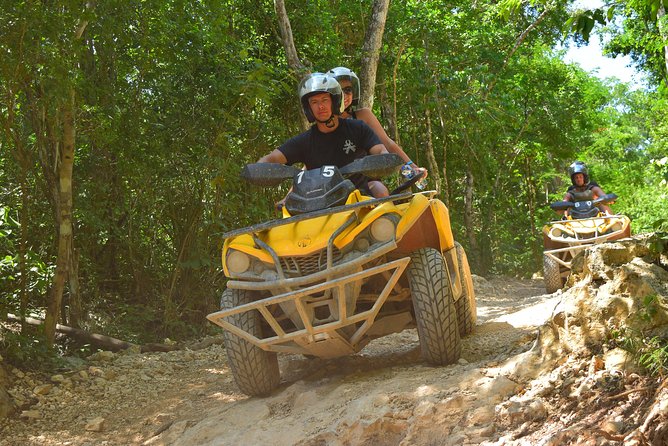 ATV Single & Zip Line from Cancun - Jumping into a Mayan cenote