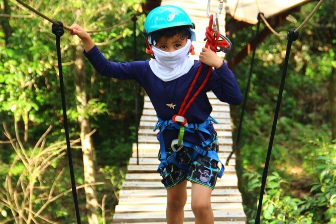 Cancun Off-road: ATVs trip, Ziplines, Cenote swim & Tasty Snacks - Ziplines and suspension bridges above the trees