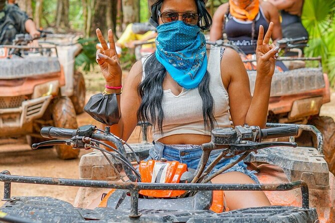 Cancun Wild Day: Zip Lines + ATVs + Cenote + Lunch - ATV riding on a guided jungle circuit