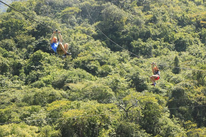 Canopy River Zipline Tour and Mule Ride - Flying 200 meters above the river