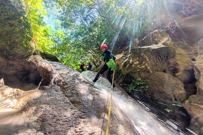 Canyoning and Zipline in Polylimnio Waterfalls - What the guide and group size mean