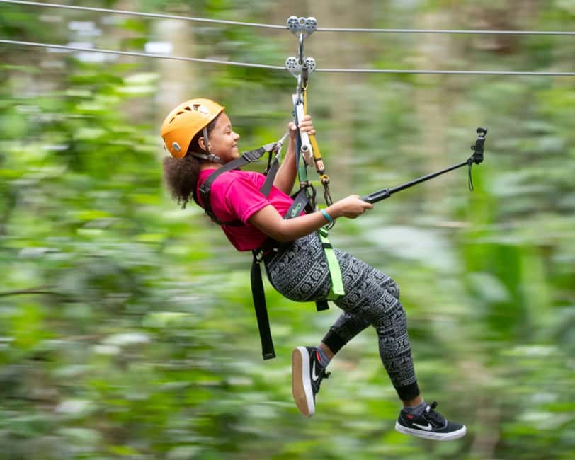 Castries, St. Lucia - Adrenaline Zipline - The base camp and first forest walk