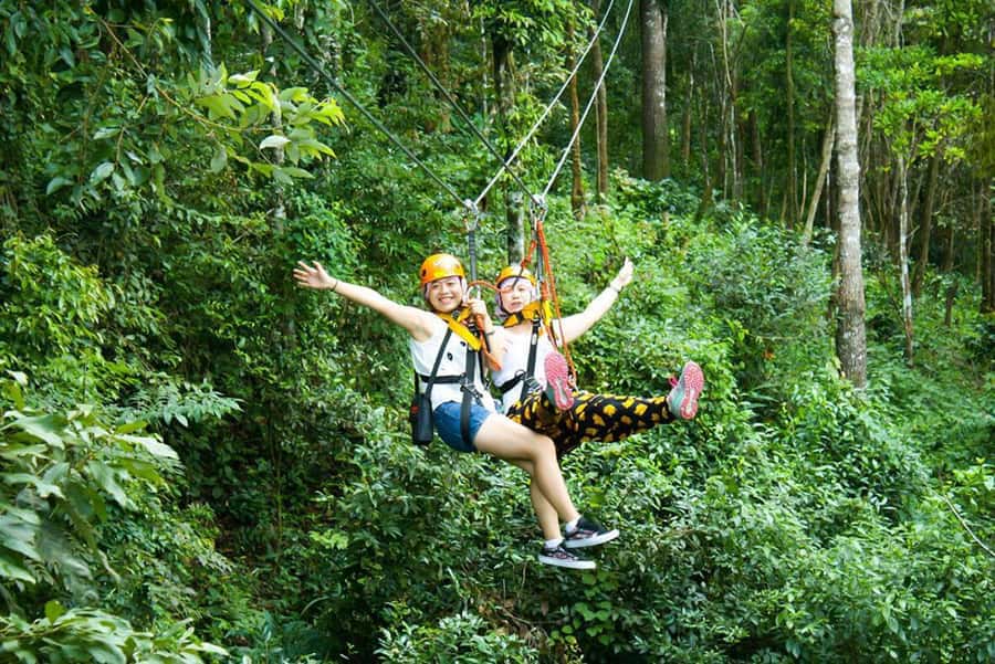 Chiang Mai: Zipline Adventure at Skyline Jungle Luge - Forest views, rain, and a short trail walk