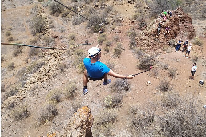 Climbing + Zipline + Via Ferrata + Cave. Adventure route in Gran Canaria - Fitness, heat, and the right type of visitor