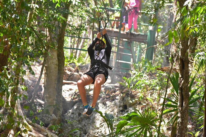 Combo-Adventure: ATV, Ziplines, Rappel and Cenote with Lunch - Rappelling before lunch