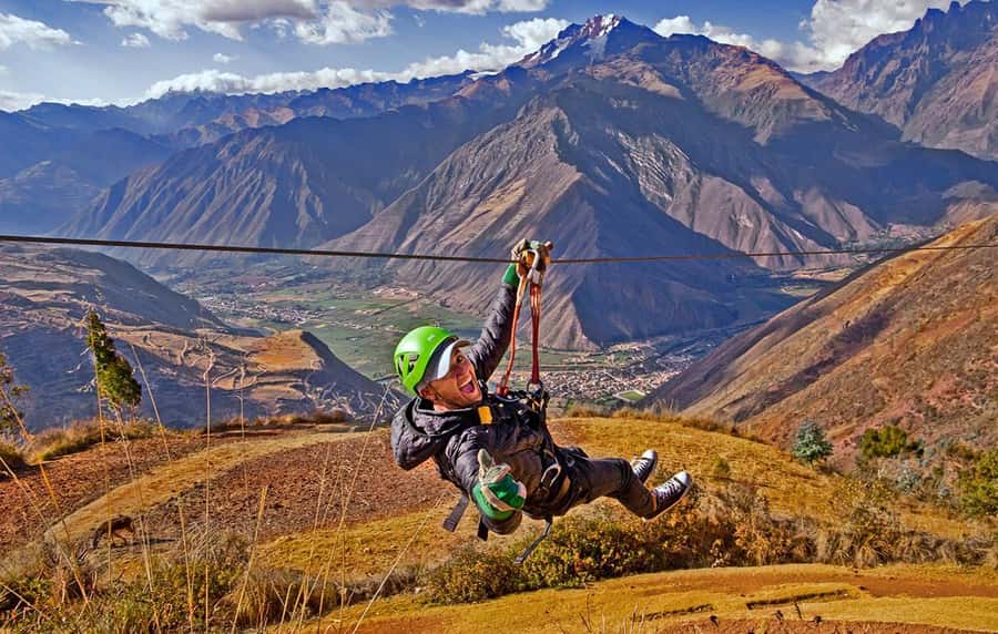 Cusco: Zipline + ATV's | Salt Mines of Maras and Moray | - Four cables at the Raqchi zipline base