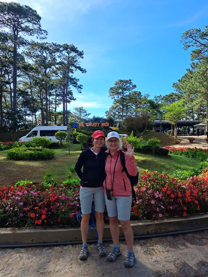 Dalat city tour by private car Combined train trip, Ziplines - Linh Phuoc Pagoda and the finish at Dalat Market