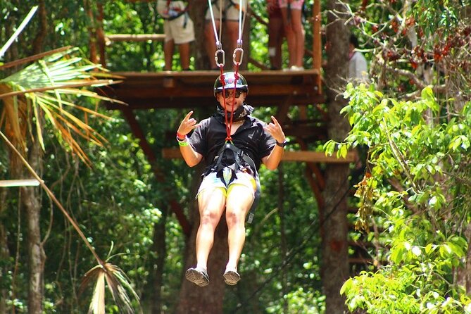 Day Tour with ATV, Zipline and Cenote Adventure from Cancun - Ziplines and hanging bridges for beginners