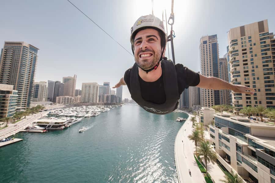 Dubai: Marina Ziplining with Photos, Video and Meal - The Dubai Marina view from 170 meters