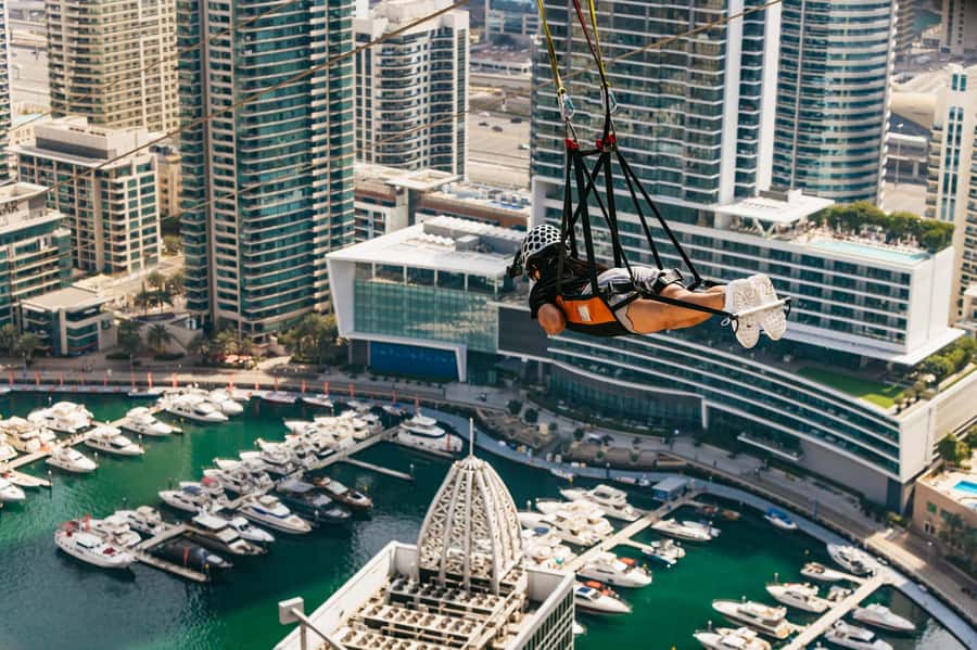 Dubai: Marina Ziplining with Photos, Video and Meal - The launch: more nerves than actual danger