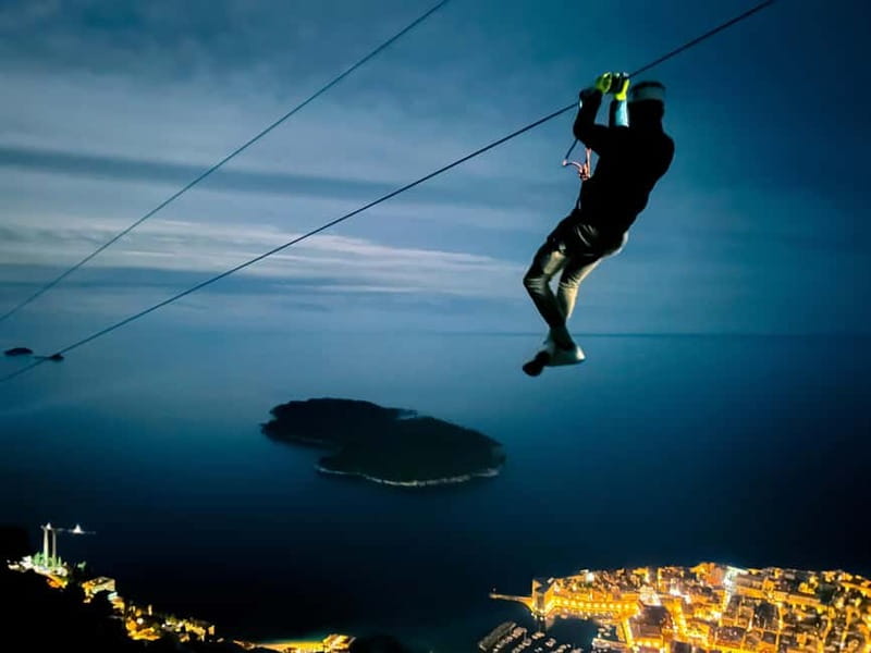 Dubrovnik Night Zipline Experience - The 15-minute ride to Srđ Hill