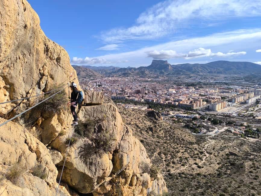 Elda: El Bolón via ferrata with zipline and abseiling - Starting at the foot of Sierra de Bolón