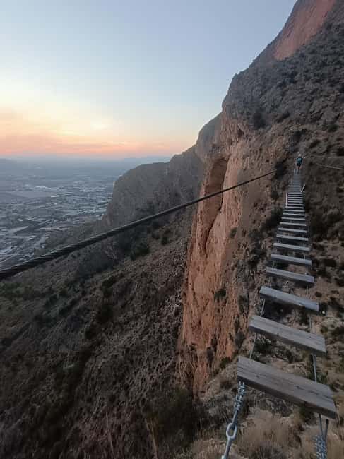 Elda: El Bolón via ferrata with zipline and abseiling - K3 in the middle: where the challenge rises