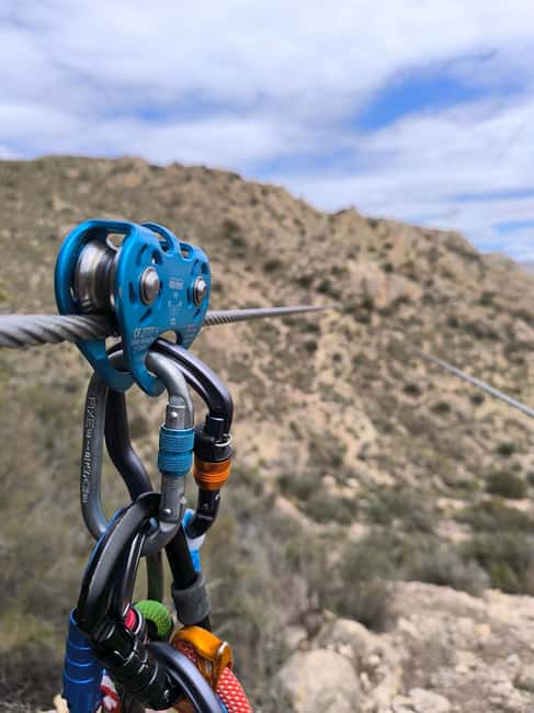 Elda: El Bolón via ferrata with zipline and abseiling - The first wall: a friendly introduction to climbing
