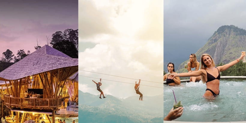 Ella Ravana Pool Club Dip & Dine+2 Free Cocktails!+Zipline - Taking the Flying Ravana Zipline