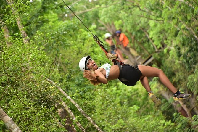 Experience in Atvs in the Mayan Jungle with Cenote and Zip Line - The zip line above the trees