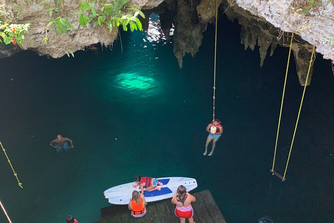 Family ATV Cenote Five Zip Lines Photos Taco Lunch Tequila Taste - Five zip lines and the hanging bridge