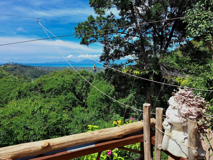 From Koh Samui: Tree Bridge Zipline and Café Experience - Tree Bridge Café and the ocean view