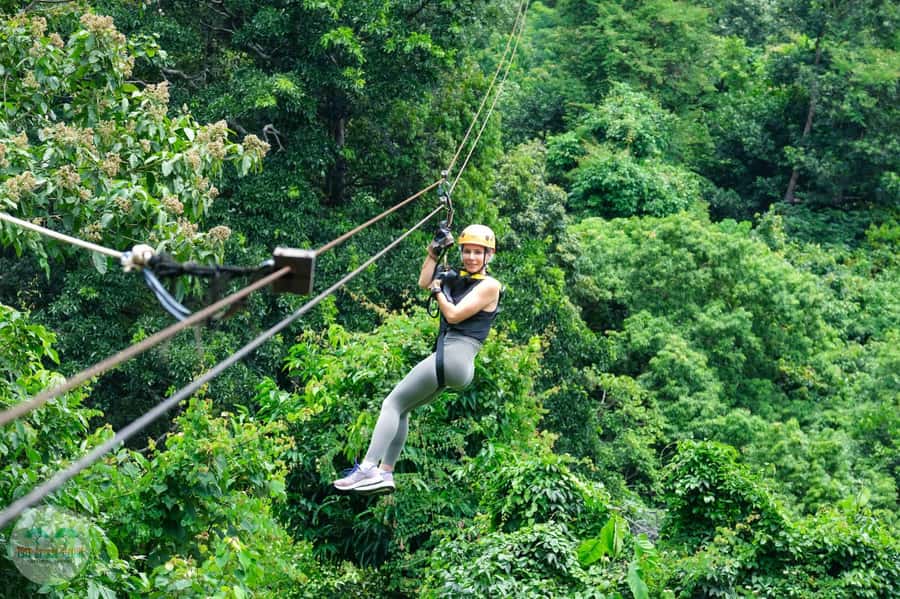 From Koh Samui: Tree Bridge Zipline and Café Experience - Hotel pickup and the route into the hills