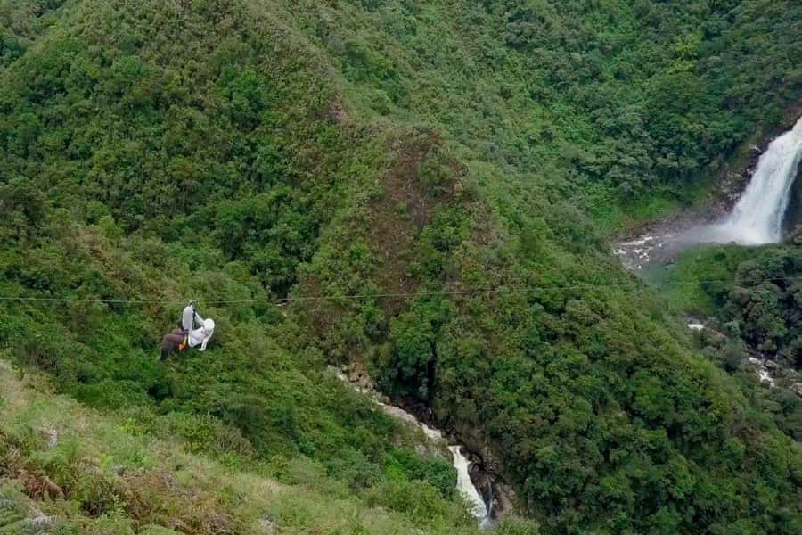 From Medellin: Epic Zipline and Giant Waterfall - The first 700 meters across the canyon