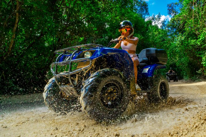 From Playa del Carmen ATV Adventure with Ziplines, Cenote - Check-in, upgrades, and the commercial side