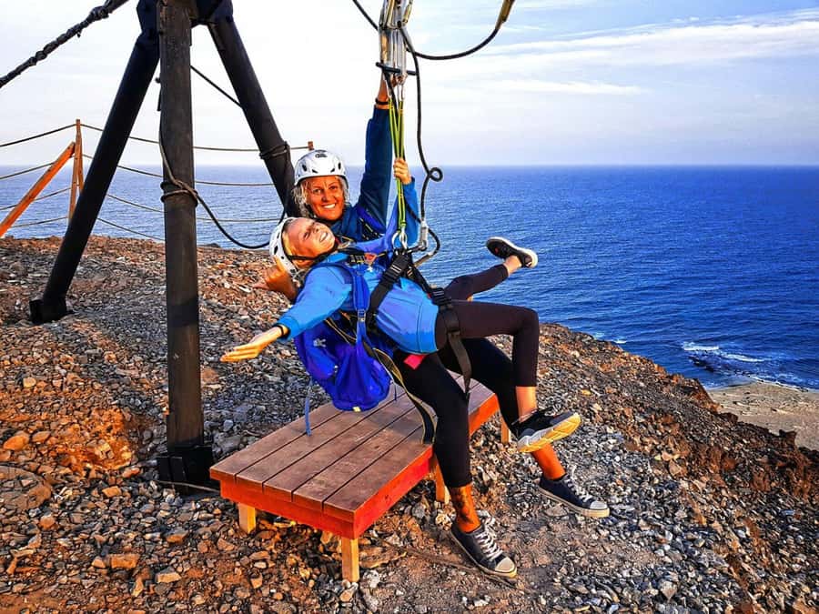 From Santa Maria: Sal island Zipline Experience (Official) - The Serra Negra walk adds effort and views