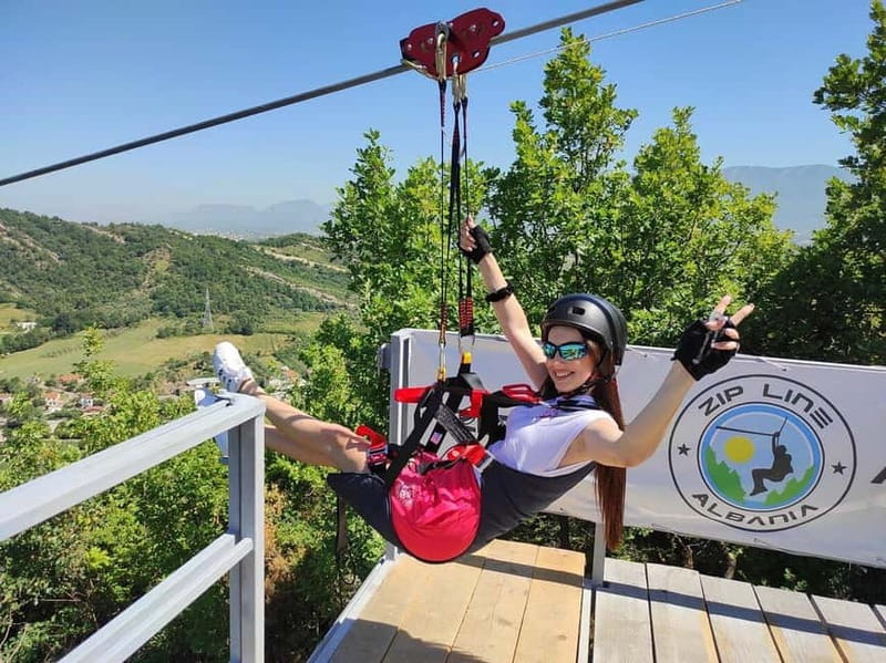 From Tirana: Petrela Zipline Adventure with Transport - The 20-minute zipline section