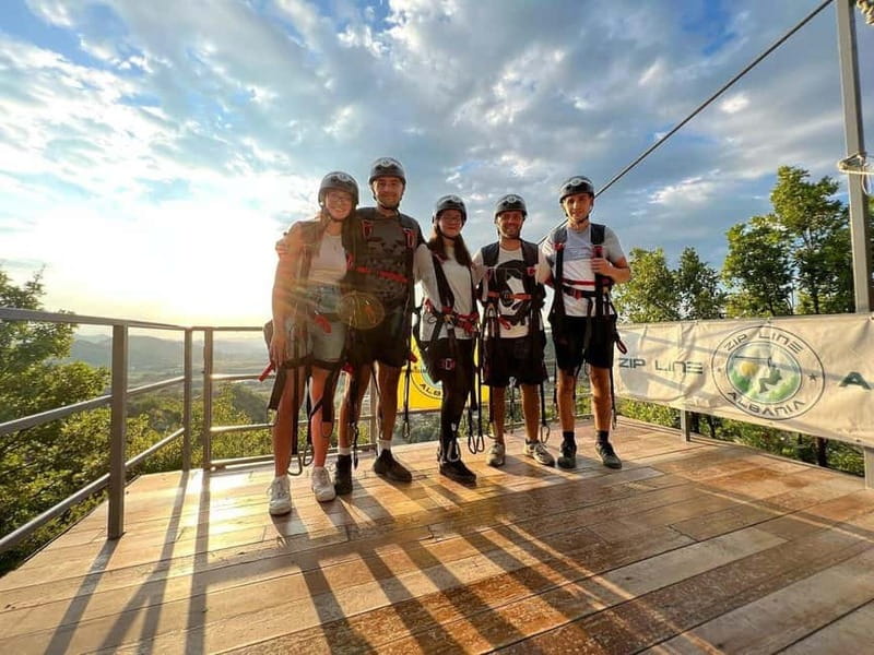 From Tirana: Petrela Zipline Adventure with Transport - Arriving above Petrela