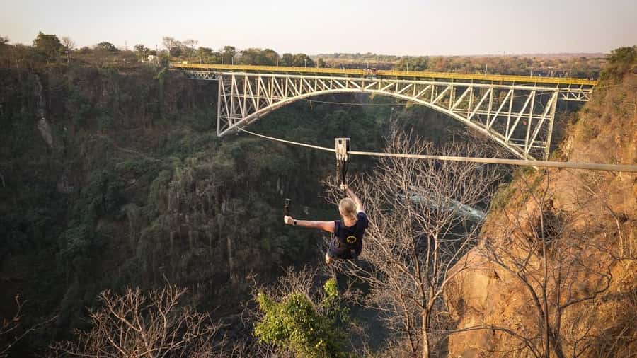 From Victoria Falls: Zip Line from the Victoria Falls Bridge - Reaching the Bridge From the Zimbabwean Border
