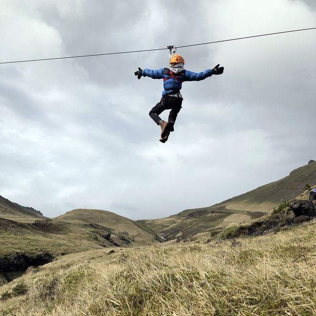 From Vík: Zipline and Hiking Adventure Tour - Walking through Grafargil, or Grave Canyon