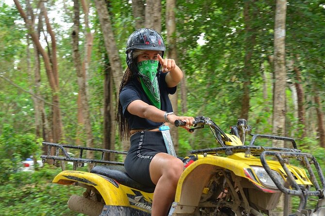 Full Adrenaline Day in Tulum! ATVs, Zipline, Cenote, Rappel, Food - ATV trails through the Tulum jungle
