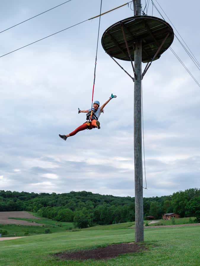 Galena: Zipline Adventure- Long Hollow Canopy Tours - The 140-foot skybridge adds a different kind of nerve